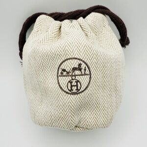 Hermes Cream and Brown Mini Bag
